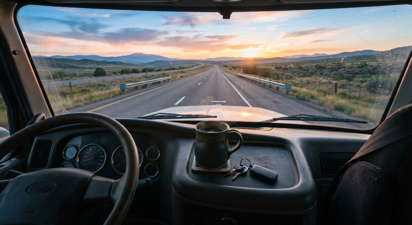 A tractor-trailer on the road